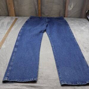 Wrangler Jeans Men 38x34 Dark Stone Wash Boot Wide Leg Relax Regular Fit NWD